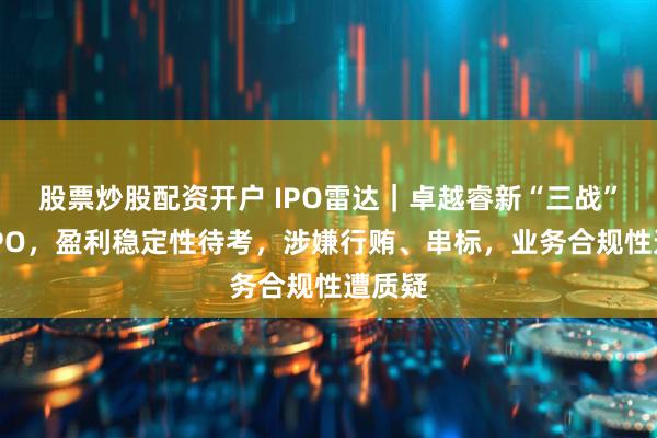 股票炒股配资开户 IPO雷达｜卓越睿新“三战”港股IPO，盈利稳定性待考，涉嫌行贿、串标，业务合规性遭质疑