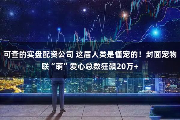 可查的实盘配资公司 这届人类是懂宠的！封面宠物联“萌”爱心总数狂飙20万+